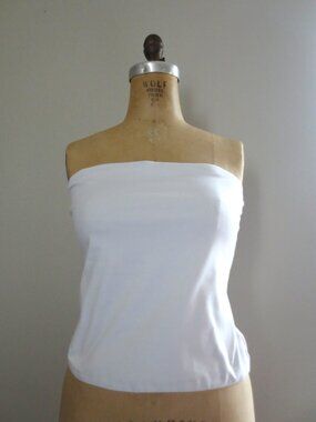 Gap White Cotton Tube Top with Removable & Adjustable Straps